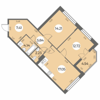 3 ккв (Евро) № 319 Корп.: 6 Уч. 270 , Секция 3  в ЖК Огни Залива