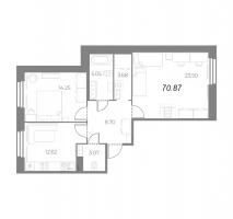 3 ккв (Евро) № 1 Корп.: 8 Уч. 241 , Секция 1  в ЖК Огни Залива