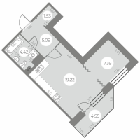 Студия № 175 Корп.: 10 Уч. 242 , Секция 2  в ЖК Огни Залива