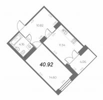 1 ккв № 314 Корп.: 8 Уч. 241 , Секция 5  в ЖК Огни Залива