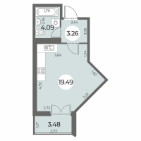 Студия № 21 Корп.: 5 Уч. 269 , Секция 1  в ЖК Огни Залива