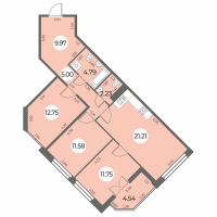 4 ккв (Евро) № 34 Корп.: 5 Уч. 269 , Секция 1  в ЖК Огни Залива