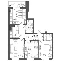 К. пом № В-18-1.1 Корп.: 7.1 , Секция 1  в ЖК Охта Хаус