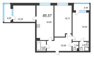 4 ккв (Евро) № 82 Корп.: 1 , Секция 5  в ЖК Охтинские высоты