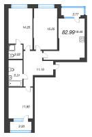 4 ккв (Евро) № 96 Корп.: 1 , Секция 6  в ЖК Охтинские высоты