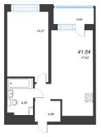 2 ккв (Евро) № 57 Корп.: 3 , Секция 3  в ЖК Охтинские высоты