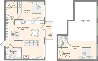 3 ккв (Евро) № 73 Корп.: 6 , Секция 3  в ЖК Охтинские высоты
