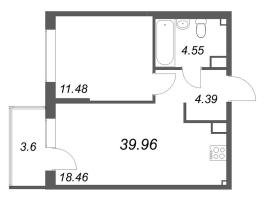2 ккв (Евро) № 153 Корп.: 6 , Секция 7  в ЖК Охтинские высоты