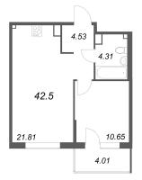 2 ккв (Евро) № 65 Корп.: 5 , Секция 4  в ЖК Охтинские высоты
