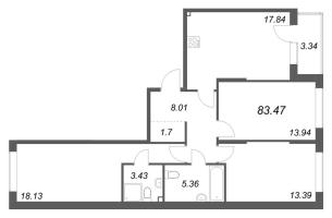 4 ккв (Евро) № 177 Корп.: 6 , Секция 9  в ЖК Охтинские высоты