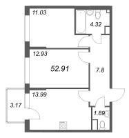 2 ккв № 23 Корп.: 5 , Секция 2  в ЖК Охтинские высоты