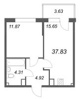 2 ккв (Евро) № 186 Корп.: 6 , Секция 9  в ЖК Охтинские высоты