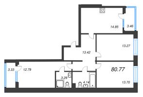 4 ккв (Евро) № 58 Корп.: 1 , Секция 4  в ЖК Охтинские высоты