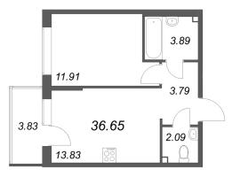 1 ккв № 167 Корп.: 6 , Секция 8  в ЖК Охтинские высоты
