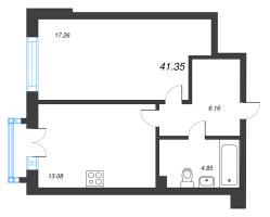 1 ккв № 46 Корп.: 1 , Секция 3  в ЖК Охтинские высоты