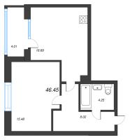 2 ккв (Евро) № 71 Корп.: 1 , Секция 5  в ЖК Охтинские высоты