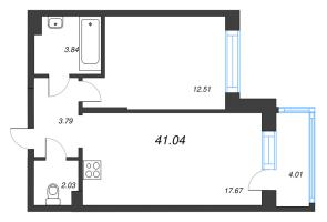 2 ккв (Евро) № 83 Корп.: 3 , Секция 5  в ЖК Охтинские высоты