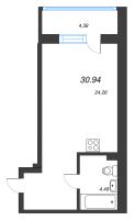 Студия № 99 Корп.: 3 , Секция 6  в ЖК Охтинские высоты