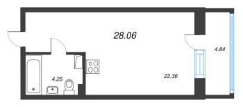 Студия № 89 Корп.: 3 , Секция 5  в ЖК Охтинские высоты