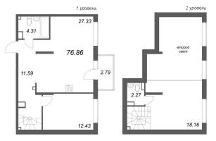 3 ккв (Евро) № 68 Корп.: 6 , Секция 3  в ЖК Охтинские высоты