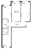 4 ккв (Евро) № 121 Корп.: 6 , Секция 6  в ЖК Охтинские высоты