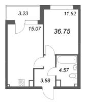 2 ккв (Евро) № 16 Корп.: 6 , Секция 1  в ЖК Охтинские высоты