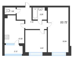 2 ккв № 98 Корп.: 1 , Секция 6  в ЖК Охтинские высоты