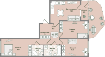 4 ккв (Евро) № 177 Корп.: 6 , Секция 9  в ЖК Охтинские высоты