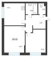 3 ккв (Евро) № 34 Корп.: 1 , Секция 3  в ЖК Охтинские высоты