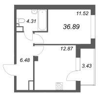 1 ккв № 87 Корп.: 6 , Секция 4  в ЖК Охтинские высоты