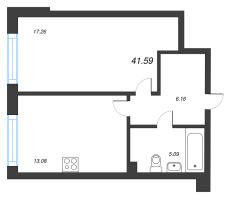 1 ккв № 40 Корп.: 1 , Секция 3  в ЖК Охтинские высоты