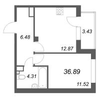 1 ккв № 36 Корп.: 6 , Секция 2  в ЖК Охтинские высоты