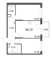 3 ккв (Евро) № 61 Корп.: 6 , Секция 3  в ЖК Охтинские высоты