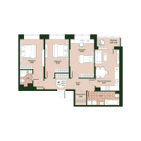 4 ккв (Евро) № 29 Корп.: 2 , Секция 1  в ЖК Охтинские высоты