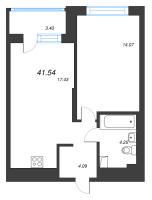 2 ккв (Евро) № 11 Корп.: 3 , Секция 1  в ЖК Охтинские высоты