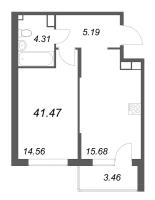 2 ккв (Евро) № 66 Корп.: 5 , Секция 4  в ЖК Охтинские высоты