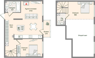 3 ккв (Евро) № 68 Корп.: 6 , Секция 3  в ЖК Охтинские высоты