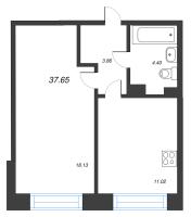 1 ккв № 21 Корп.: 1 , Секция 2  в ЖК Охтинские высоты