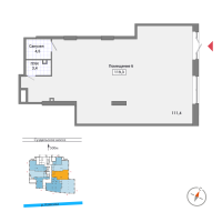 К. пом № 6Н Корп.: 5.3.1 , Секция 1  в ЖК Окла Вижн