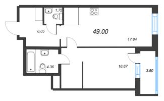 2 ккв (Евро) № 173 Корп.: 5.3.1 , Секция 1  в ЖК Окла Вижн