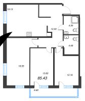 4 ккв (Евро) № 6 Корп.: 5.3.1 , Секция 1  в ЖК Окла Вижн