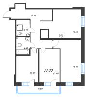 4 ккв (Евро) № 184 Корп.: 5.3.1 , Секция 1  в ЖК Окла Вижн