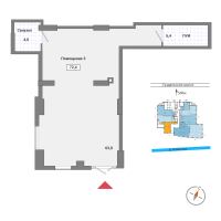 К. пом № 3Н Корп.: 5.3.1 , Секция 1  в ЖК Окла Вижн