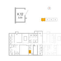 Кладовка № К.12 Корп.: 3.2.3 , Секция 1  в ЖК Окла