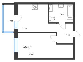 1 ккв № 11 Корп.: 3.2.1 , Секция 1  в ЖК Окла
