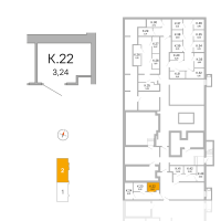 Кладовка № К.22 Корп.: 3.2.1 , Секция 2  в ЖК Окла