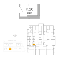 Кладовка № К.26 Корп.: 2.2.1 , Секция 1  в ЖК Окла