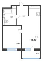 2 ккв (Евро) № 114 Корп.: 3.2.3 , Секция 4  в ЖК Окла