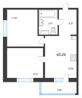 2 ккв № 13 Корп.: 3.2.3 , Секция 1  в ЖК Окла