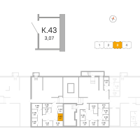 Кладовка № К.43 Корп.: 3.2.3 , Секция 3  в ЖК Окла